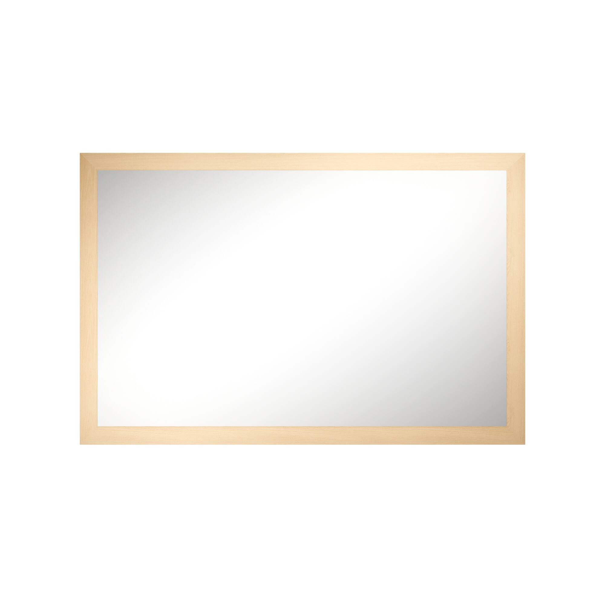 Front. Boyel Living - 36 in W x 55 in L Dark Wood Grain Rectangular Slanted Edge Aluminum Framed Wall Bathroom Vanity Mirror.