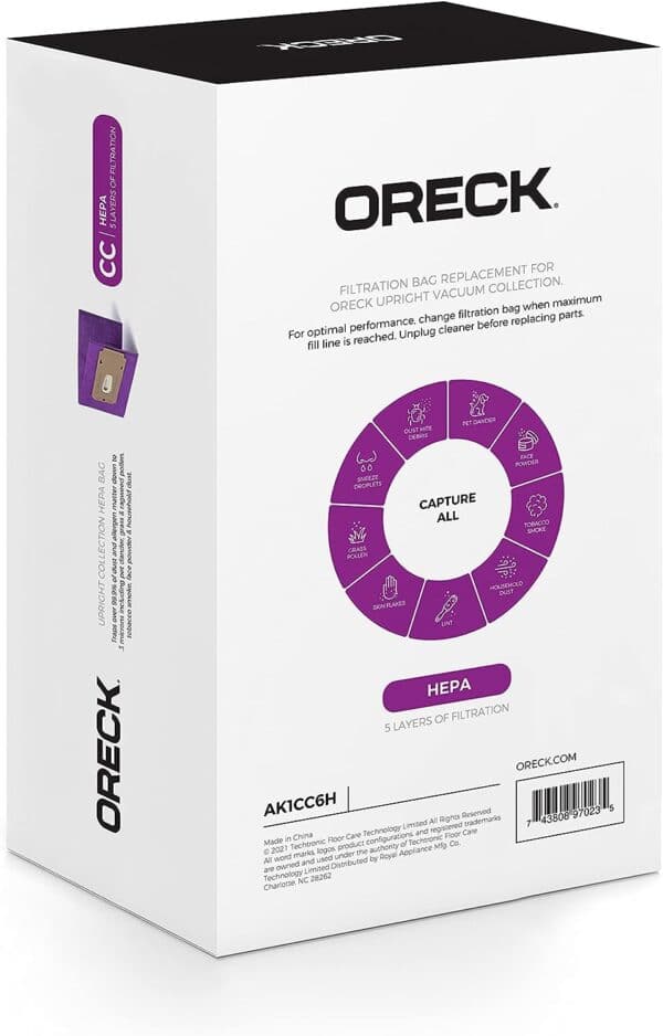 Oreck - Vacuum Bags Part #AK1CC6H 8 Pack