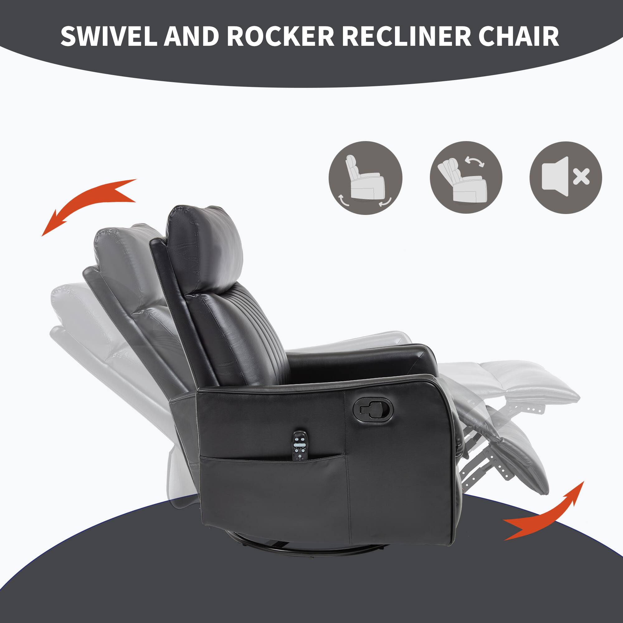 SWIVEL AND ROCKER RECLINER CHAIR