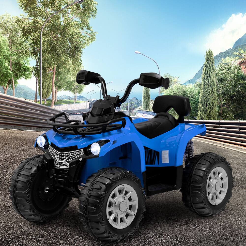 Angle. SlickBlue - Kids 12V 4 Wheeler Ride-On ATV with Headlights and MP3 Function - Blue.