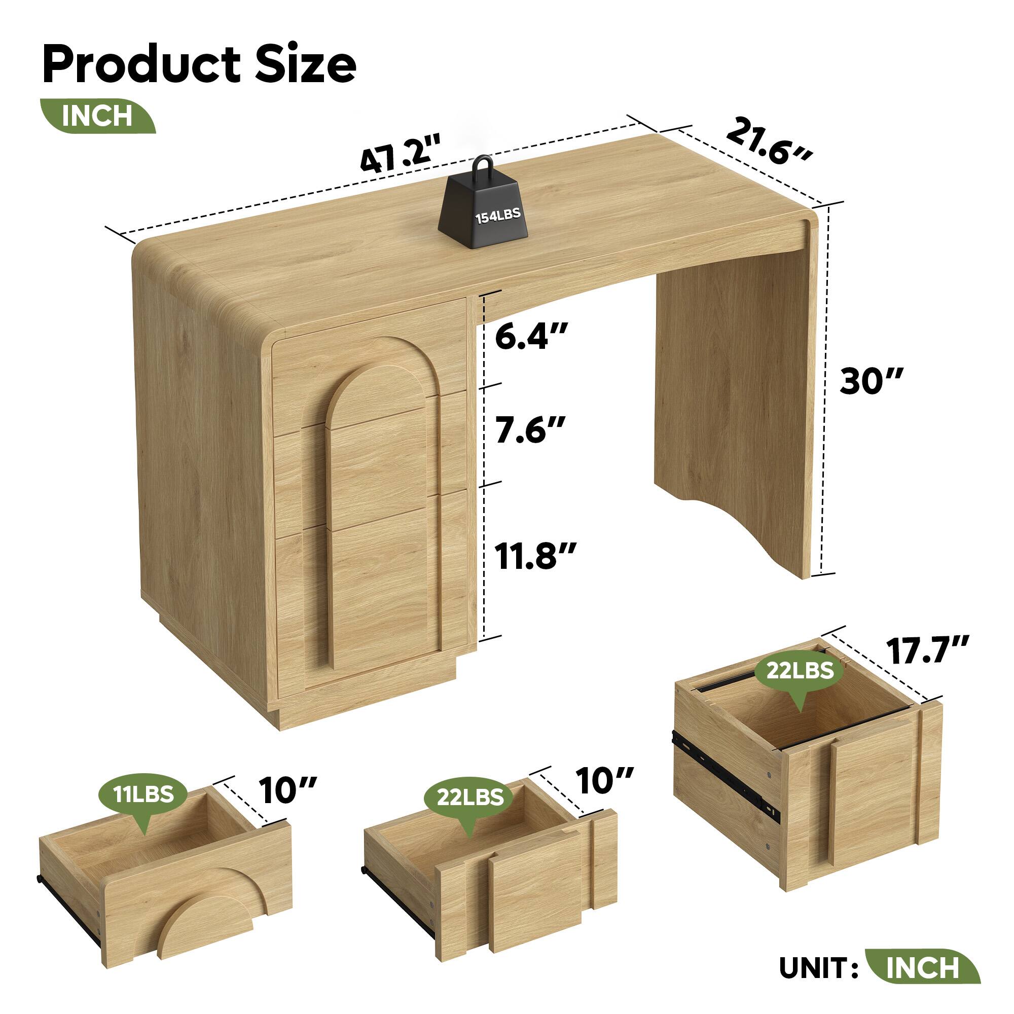 Product Size  
INCH  
47.2"  
21.6"  
6.4"  
7.6"  
30"  
11.8"  
10"  
17.7"  
UNIT: INCH  
154LBS  
22LBS  
22LBS  
11LBS