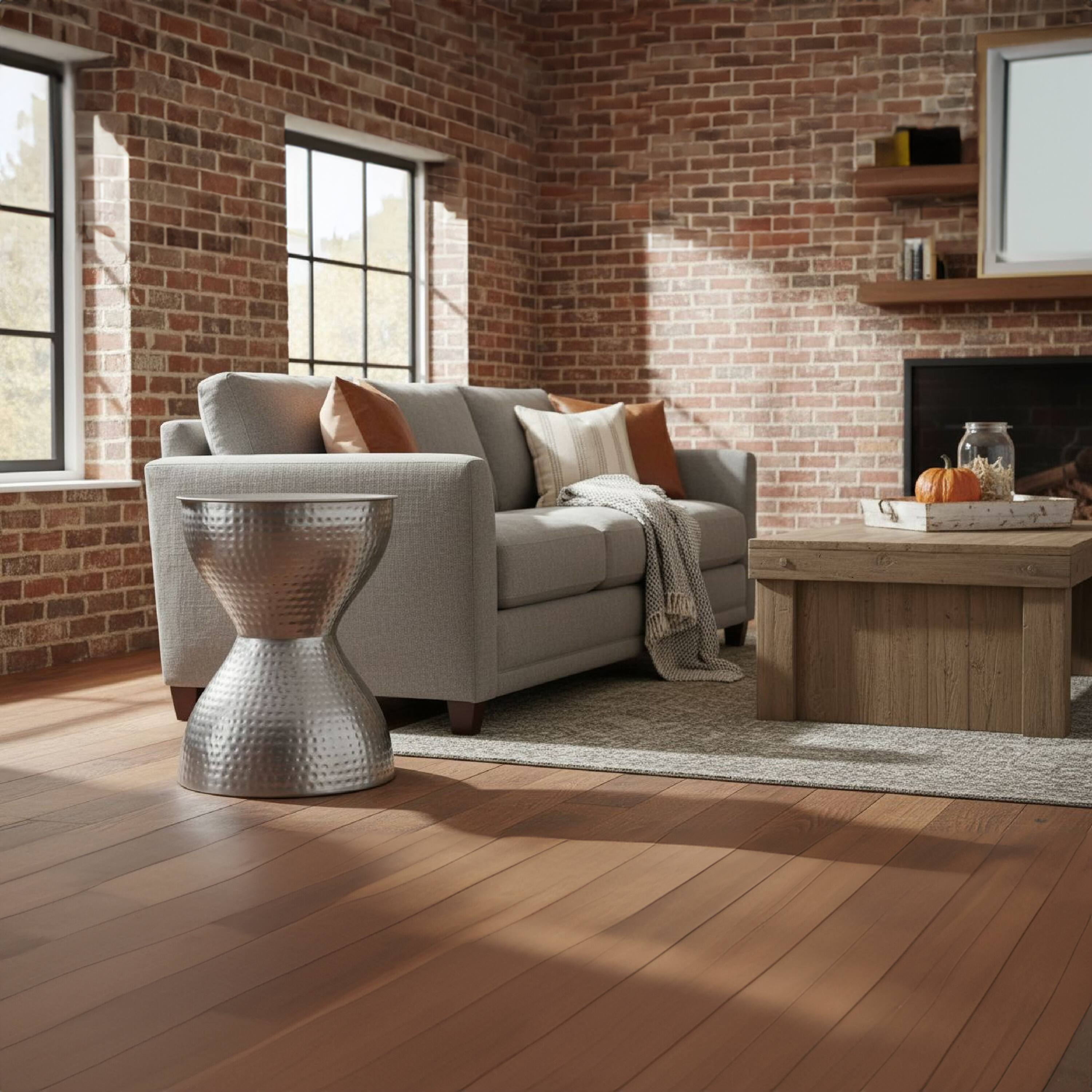 Alt View 9. Manhattan Lane - Industrial Style Hammered Texture Iron Stool with Hourglass Shaped Body - Silver.