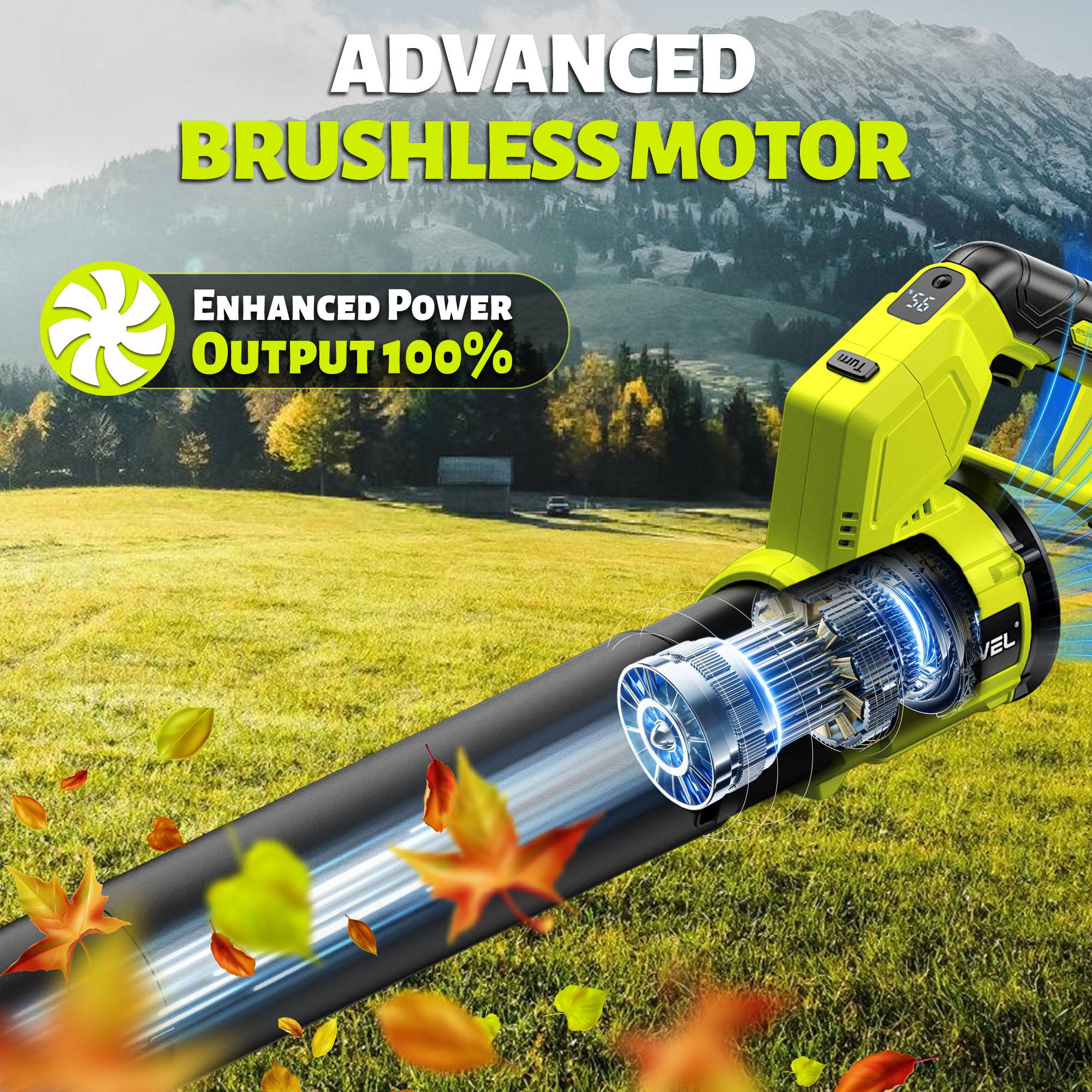 ADVANCED BRUSHLESS MOTOR  
ENHANCED POWER OUTPUT 100%