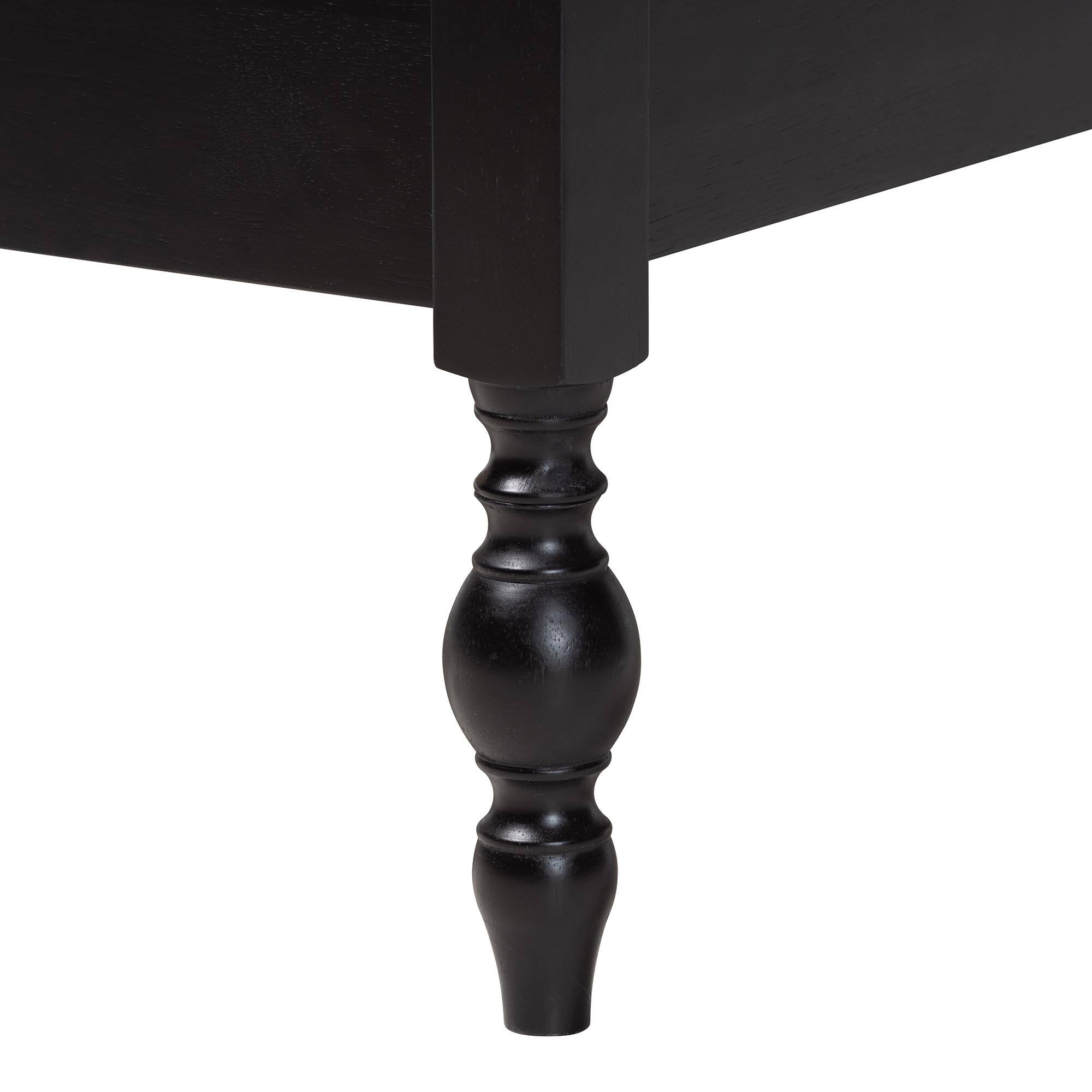 Alt View 1. Baxton Studio - Callison Spindle Platform Bed - Turned Farmhouse Bed Frame with Spoked Headboard and Sculpted Legs, Twin - Black.