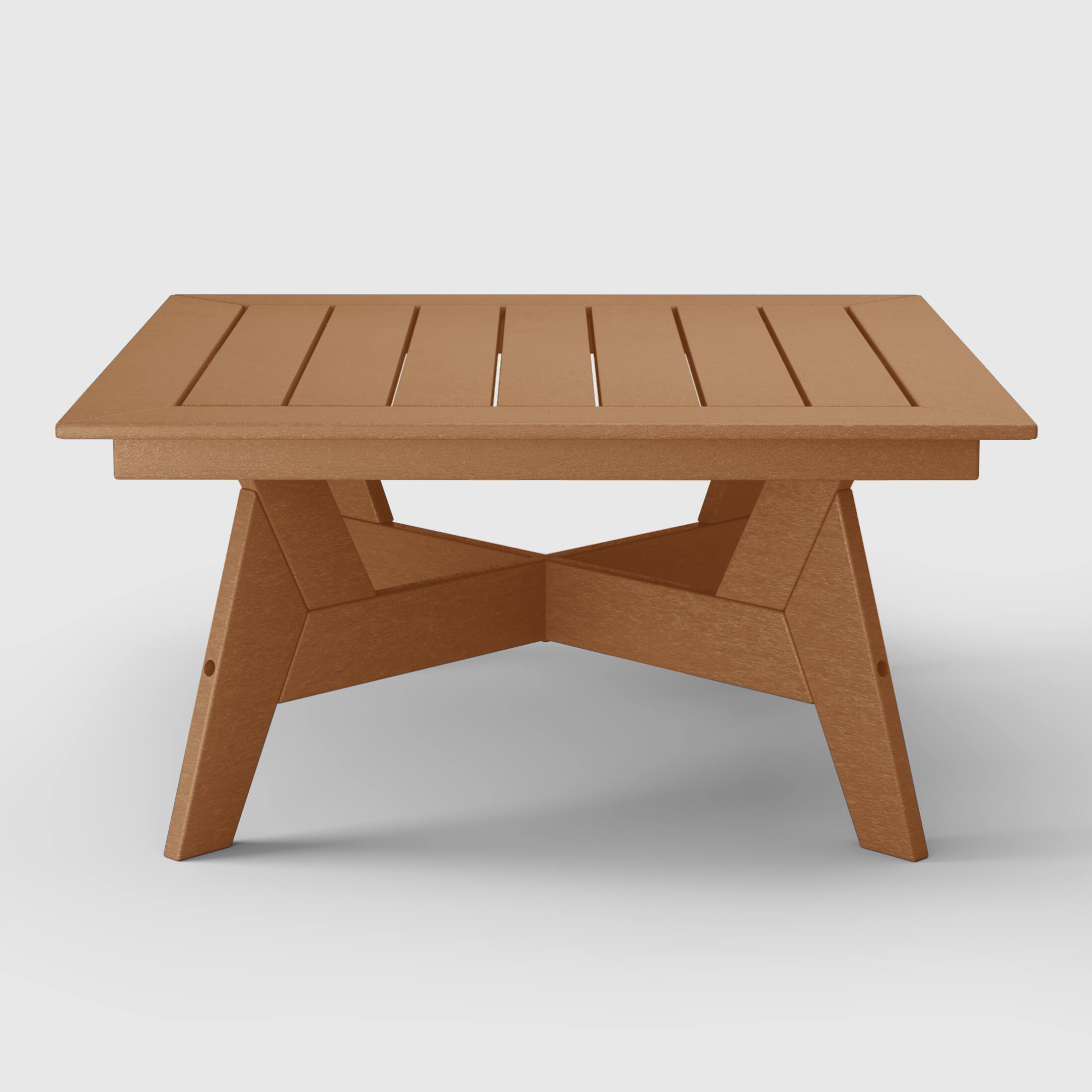 Back. WestinTrends - WestinTrends Avalon Modern Low Outdoor Patio Square HDPE Coffee Table - Teak.