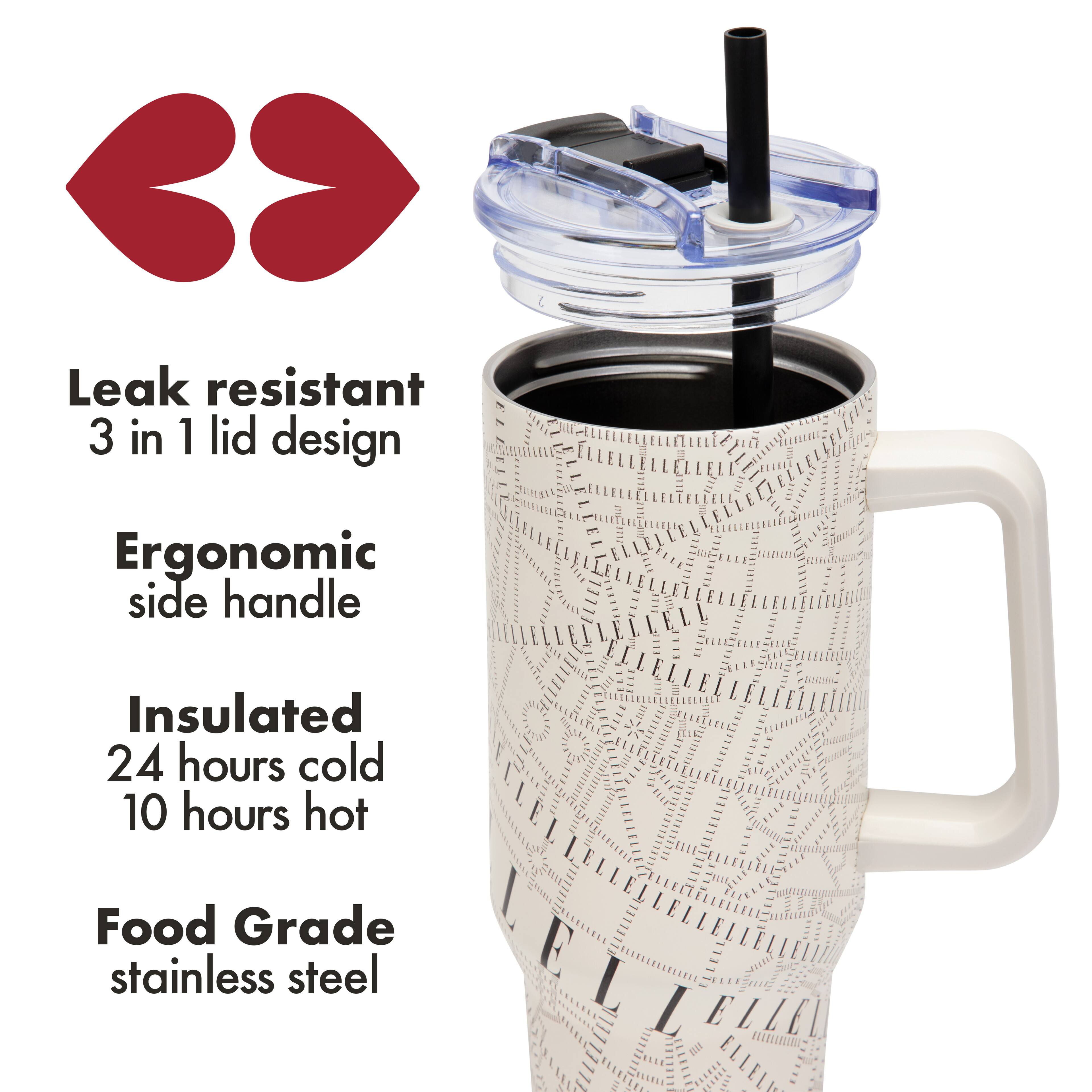 Leak resistant 3 in 1 lid design  
Ergonomic side handle  
Insulated 24 hours cold 10 hours hot  
Food Grade stainless steel