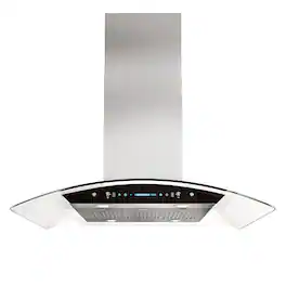 Onefly - 36 inches - Externally Vented - Island Range Hood - Silver