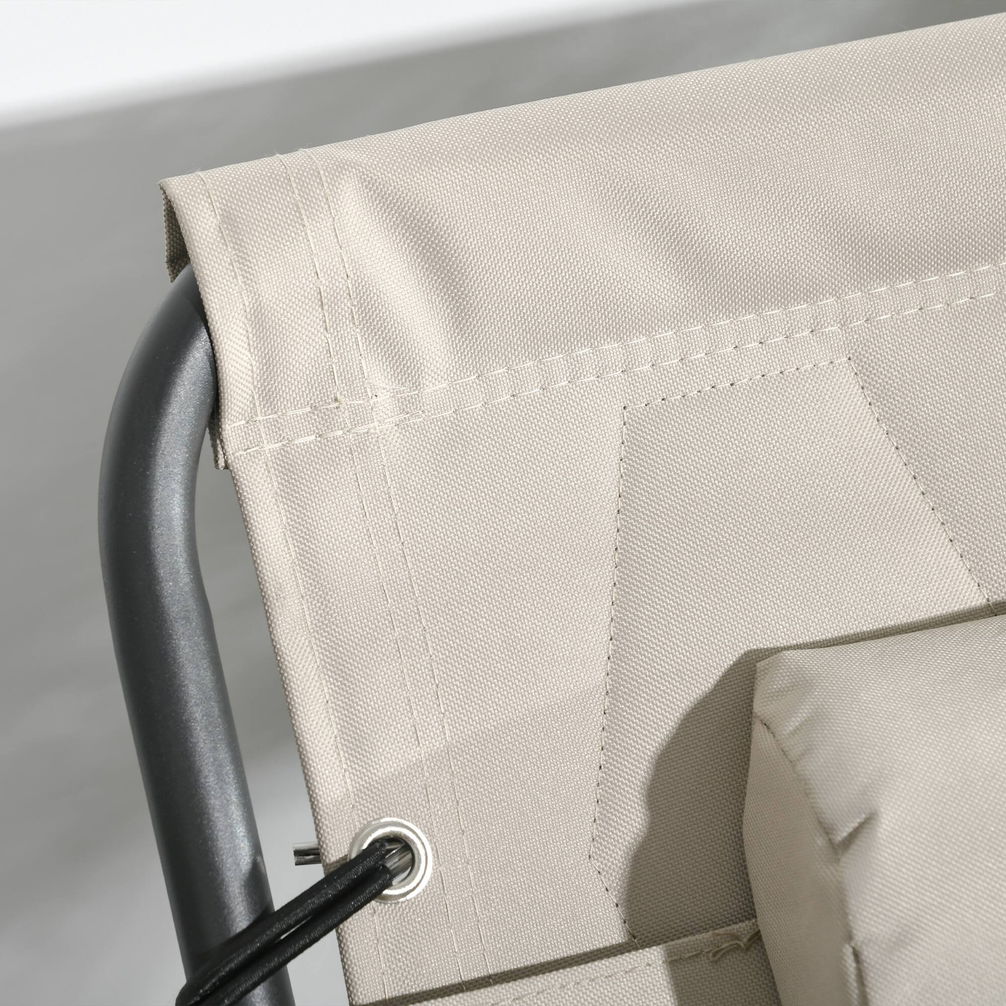 Alt View 7. Outsunny - Folding Chaise Lounge Set of 2 with 5-level Reclining Back, Outdoor Lounge Tanning Chair with Padded Seat - Khaki.