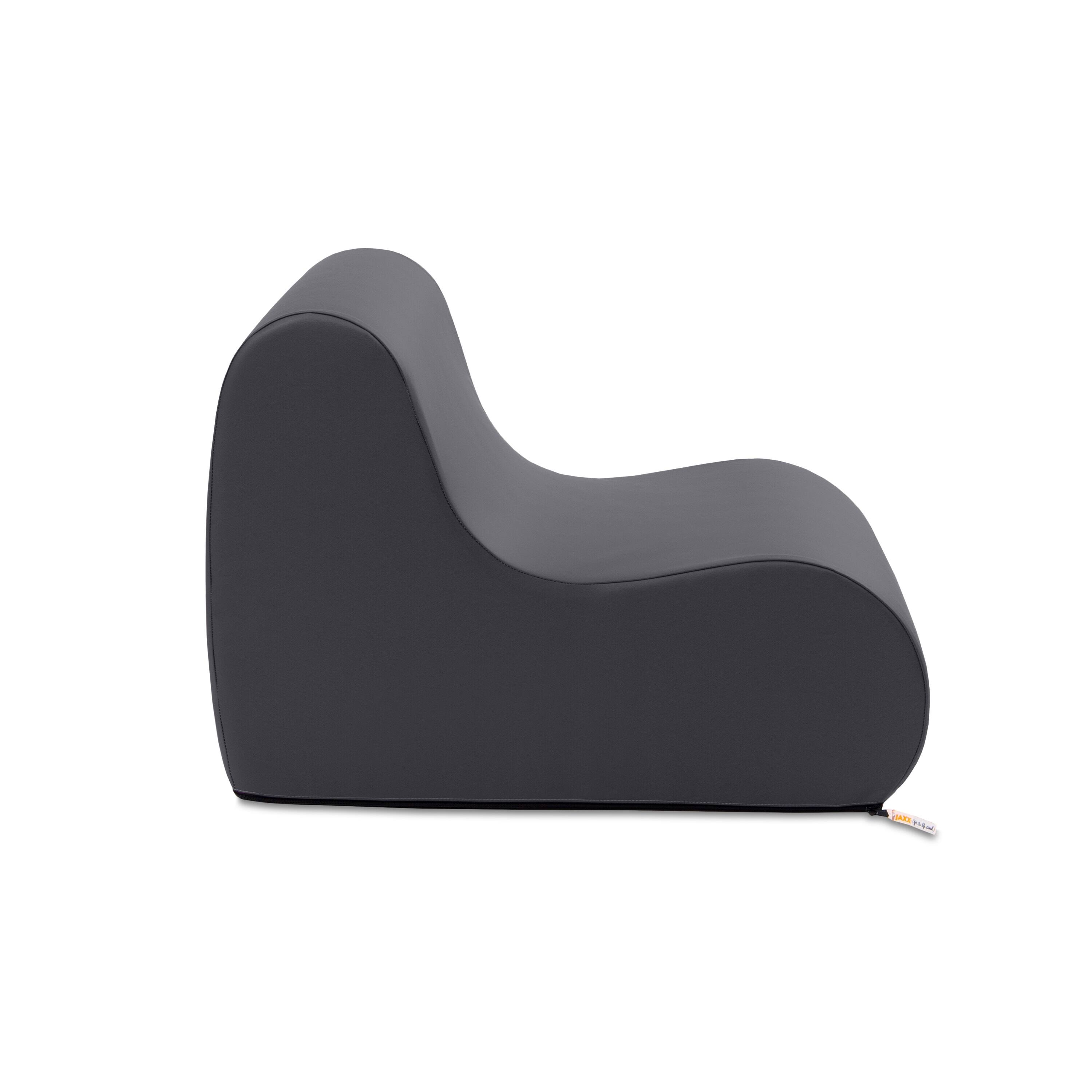 Angle. Jaxx - Jaxx Midtown Small Classroom Soft Foam Chair - Premium Vinyl Cover, Black - Black.