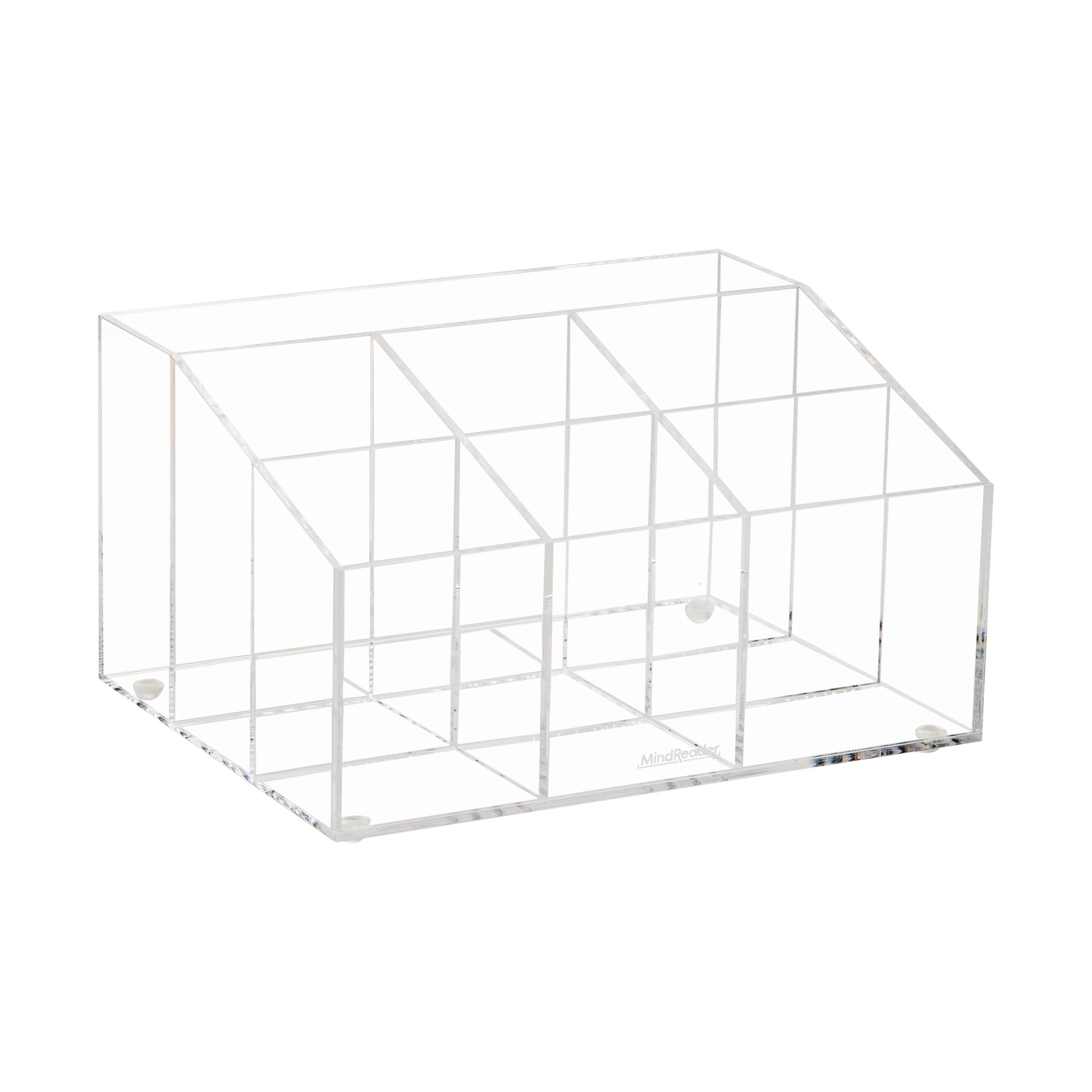 Alt View 6. Mind Reader - Desktop Organizer, 7-compartment, Office Essentials, Modern, Office, Acrylic - Clear.