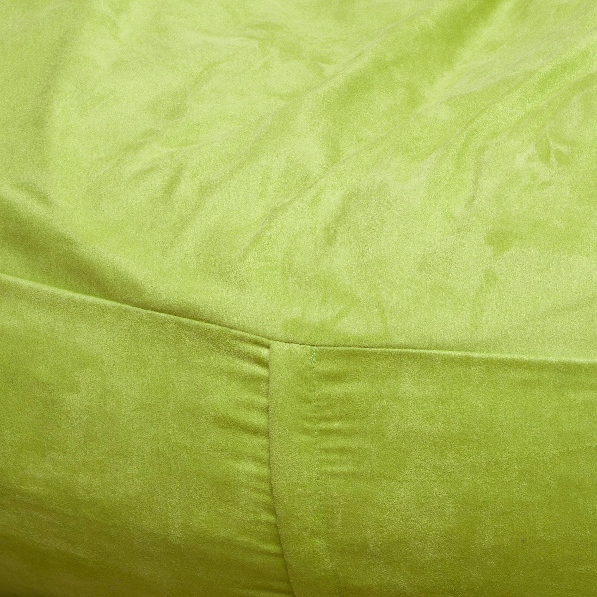 Angle. GOODSILO - Premium Cylindrical Suede Bean Bag in Neutral Tone for Modern Living Spaces - Lake Green.