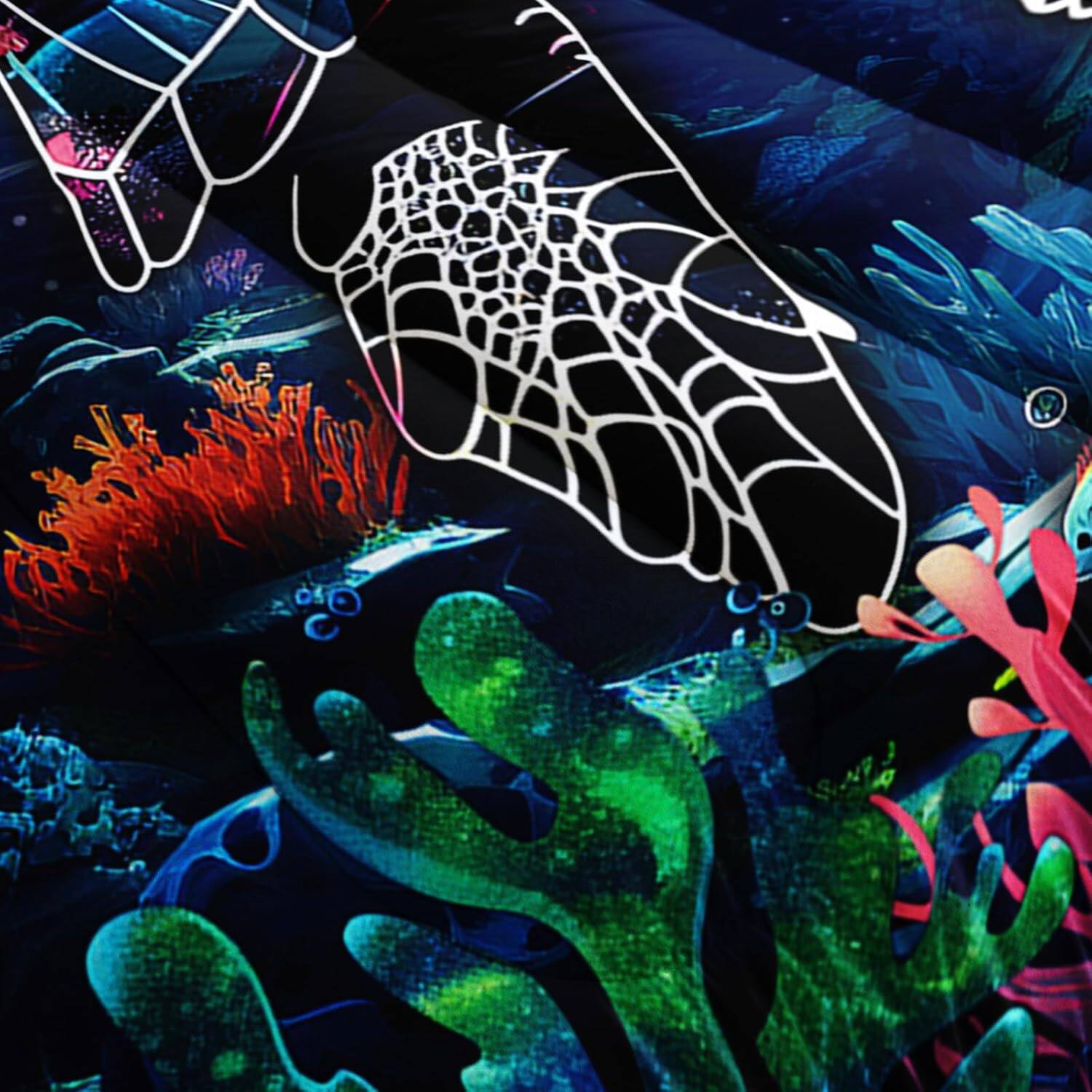 Alt View 3. Wikistore - WIKISTORE Turtle Comforter Set Queen Size Ocean Beach Animals Bedding with Fish Coral Pattern - As Picture.