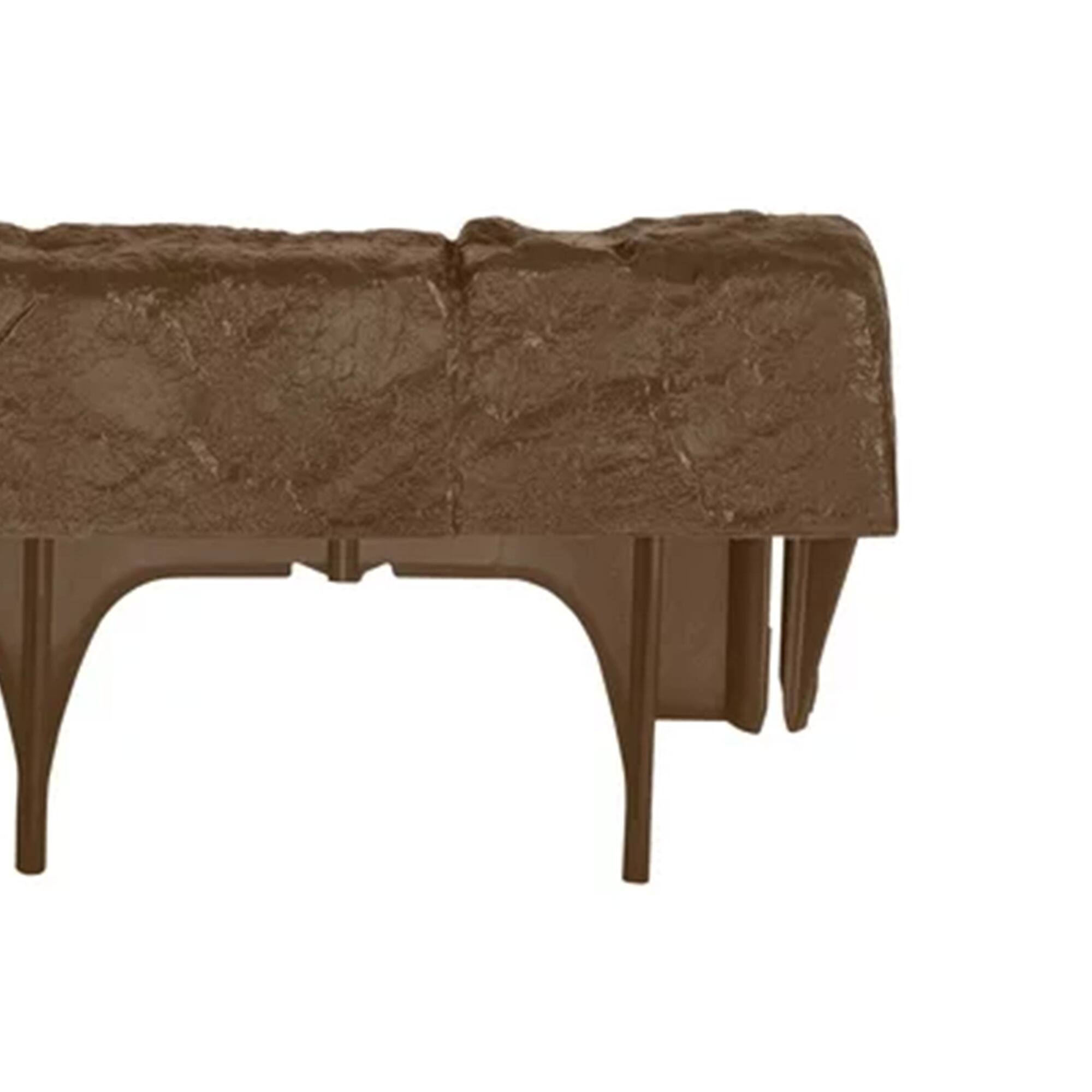 Alt View 8. Suncast - Suncast Plastic Border Stone Edging for Enclosing Flower Beds or Garden, Brown - BROWN.