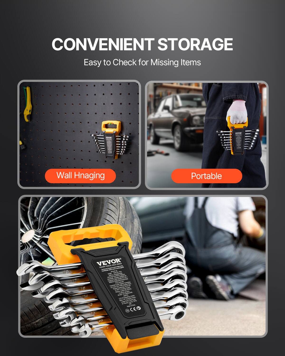 CONVENIENT STORAGE  
Easy to Check for Missing Items  

Wall Hnaging  

Portable  

VEVOR  
TOOLS - HAND - PROFESSIONAL  
12  
13  
14  
15  
16  
17  
18  
19  
20  
21  
22  
23  
24  
25  
26  
27  
28  
29  
30  
31  
32  
33  
34  
35  
36  
37  
38  
39  
40  
41  
42  
43  
44  
45  
46  
47  
48  
49  
50  
51  
52  
53  
54  
55  
56  
57  
58  
59  
60  
61  
62  
63  
64  
65  
66  
67  
68  
69  
70  
71  
72  
73  
74  
75  
76  
77  
78  
79  
80  
81  
82  
83  
84  
85  
86