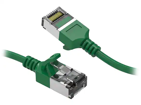 Front. Nippon Labs - Nippon Labs 60CAT8-02-30GN Cat8 2ft 40Gbps 2000MHz Green Ethernet Cable.