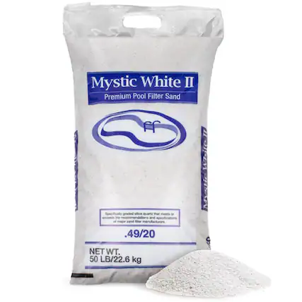 Mystic White II
Premium Pool Filter Sand
Specifically graded silica quartz that meets or exceeds the recommendations and specifications of major sand filter manufacturers.
.49/20
NET WT.
50 LB/22.6 kg