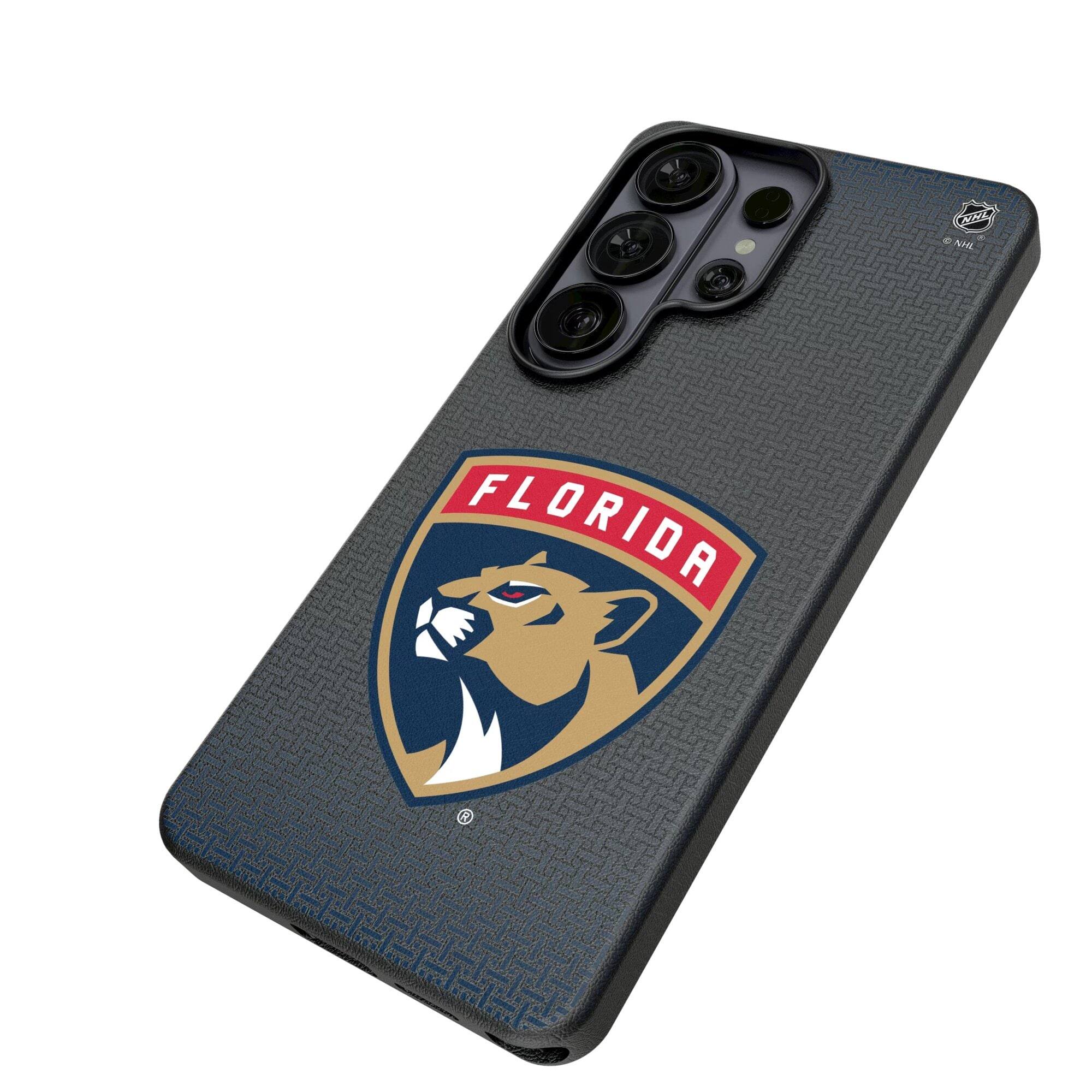 Alt View 1. Keyscaper - Florida Panthers Linen Galaxy Magnetic Bump Case - S25 Ultra - Black.