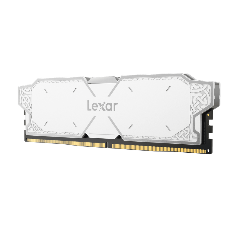 Left. Lexar - THOR OC DDR5 32GB (2 x 16GB) 6000MHz CL36 Desktop Memory Kit, White - Silver.