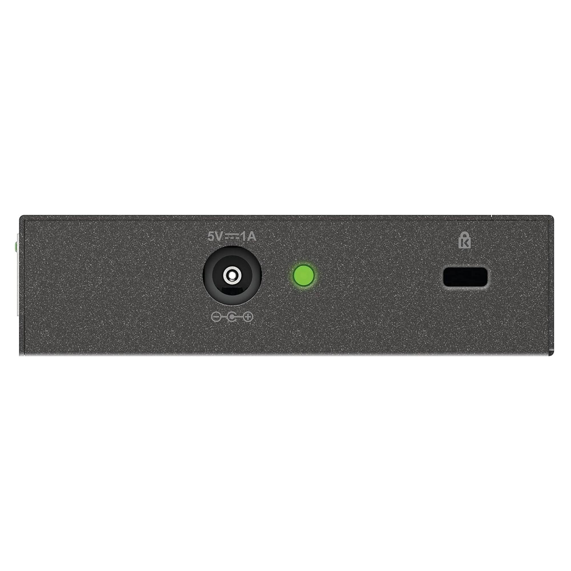 Alt View 5. D-Link - D-Link 5-Port Gigabit Unmanaged Switch, Plug and Play Fanless Metal Compact Desktop Design (DGS-105) - Black.