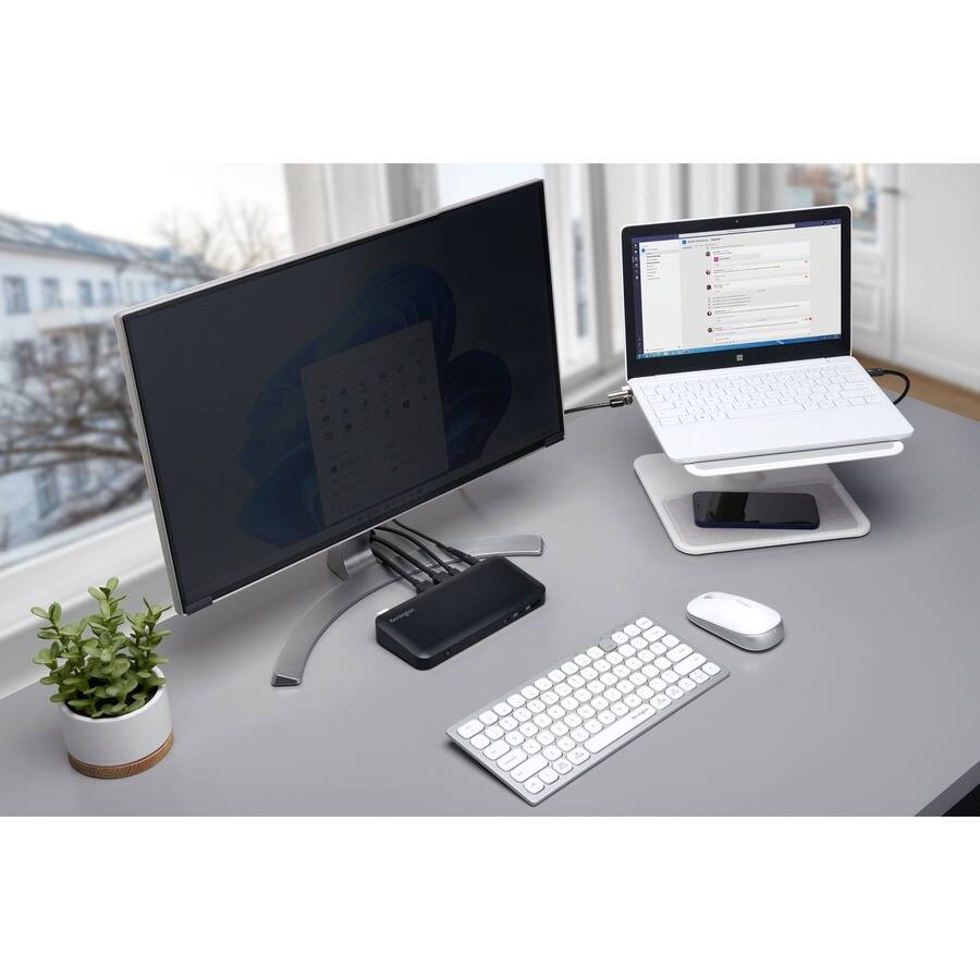 Alt View 7. Kensington - Kensington Multi-Device Dual Wireless Compact Keyboard - Wireless Connectivity - Bluetooth/RF - 2.40 GHz - Multimedia - Silver.