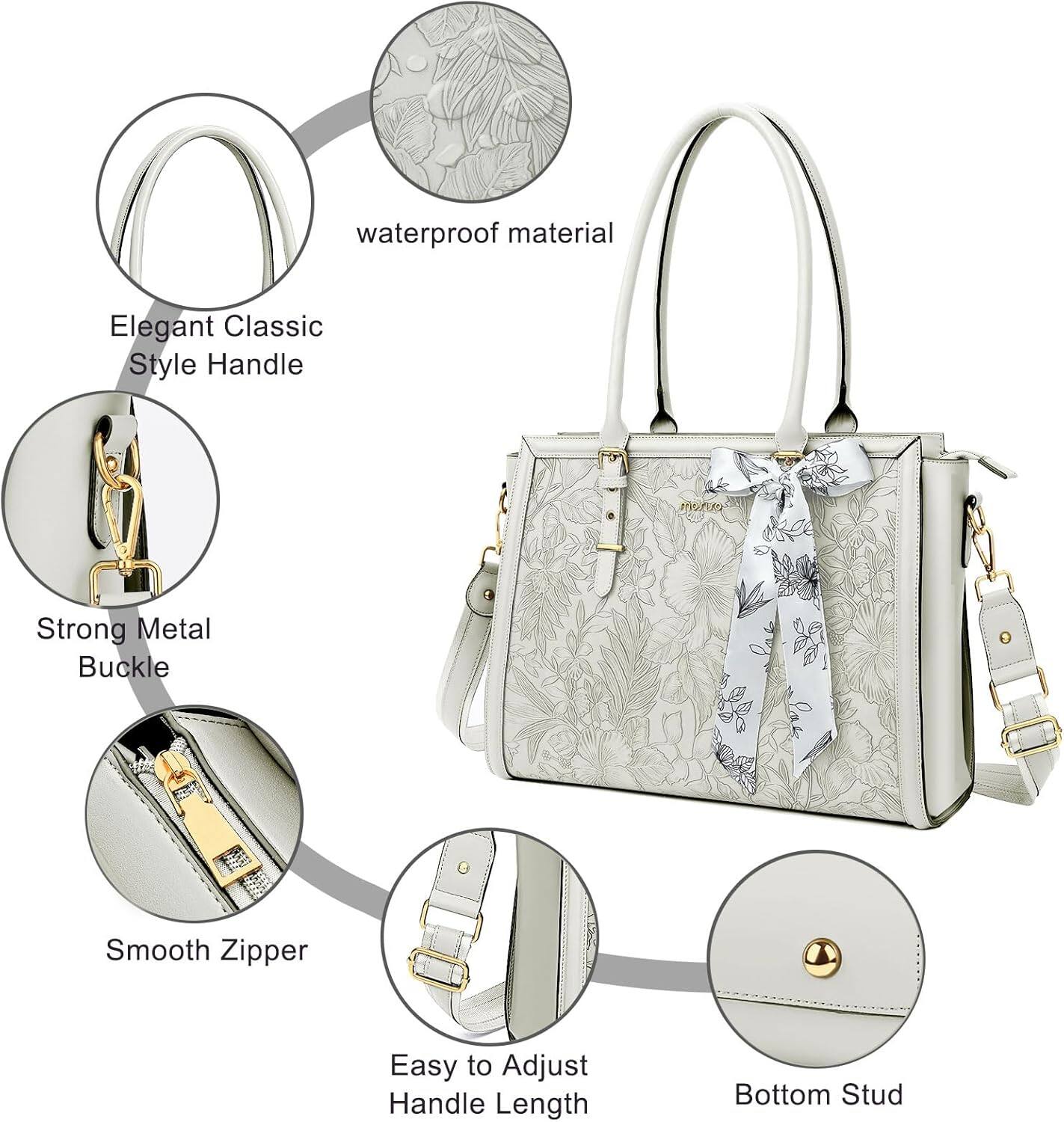 - waterproof material
- Elegant Classic Style Handle
- Strong Metal Buckle
- Smooth Zipper
- Easy to Adjust Handle Length
- Bottom Stud