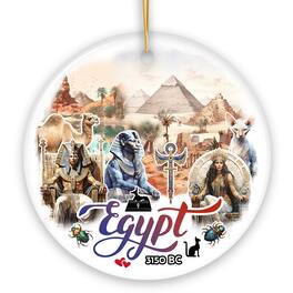 OrnamentallyYou - Vintage Egypt Artistic Ornament Souvenir Egyptian Gift and Christmas Keepsake - Multi-colored