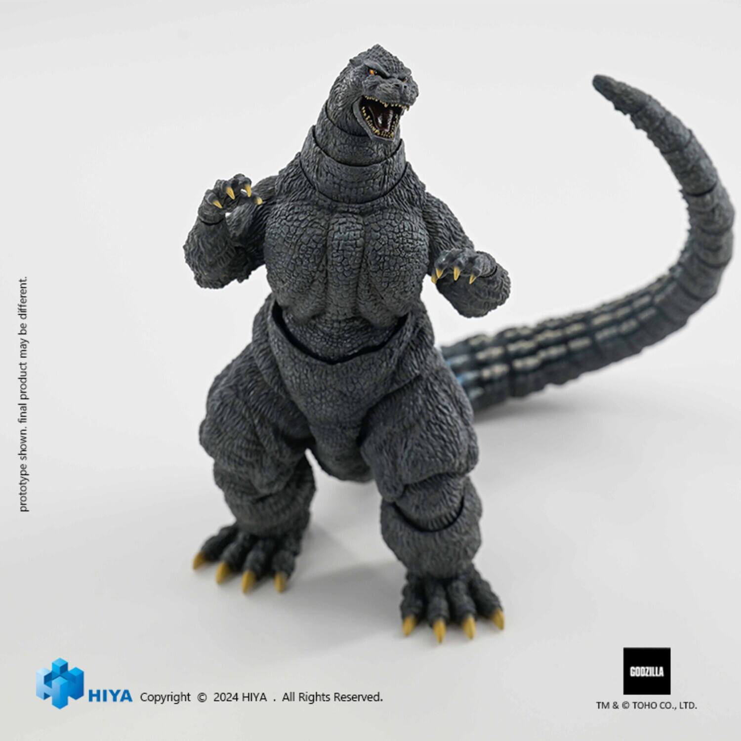 Prototype. Final product may be different.  
GODZILLA  
HIYA  
Copyright © 2024 HIYA. All Rights Reserved.  
TM & © TOHO CO., LTD.