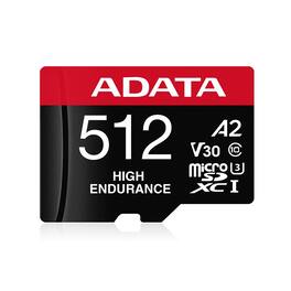 ADATA - High Endurance 512GB microSDXC Card, V30 A2, 4K Recording