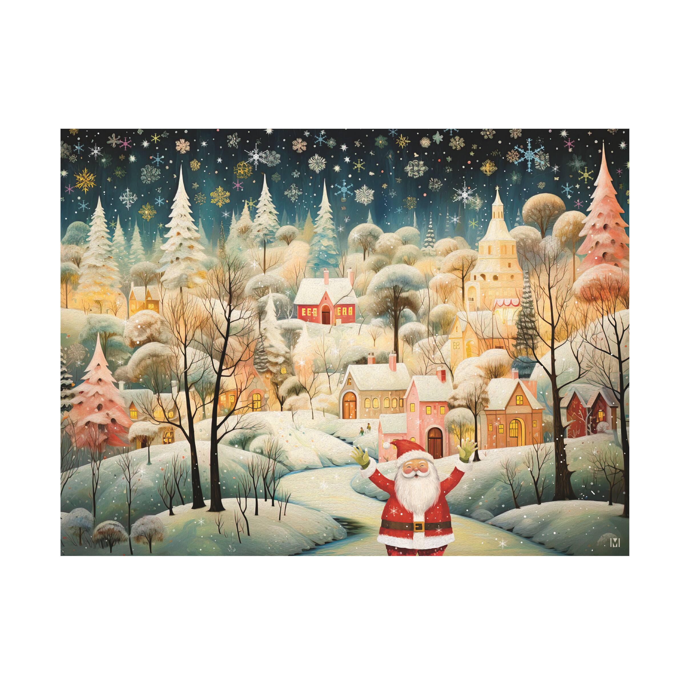 Front. Trademark Fine Art - Michael David Ward Santa Greetings Canvas Art - 18x24 - Multicolor.