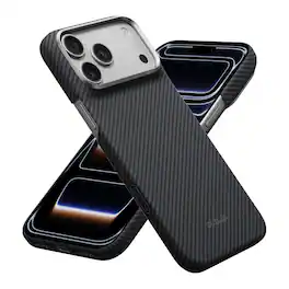 Pitaka - Ultra Slim Case for iPhone 18 Pro Max / iPhone 17 Pro Max, Aramid, MagSafe Compatible, Caseless Feel, Camera Control - Black Grey (Twill)