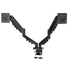 Front. FlexiSpot - MA1 Adjustable Dual Monitor Arm for 17"-32" Monitors - Black.