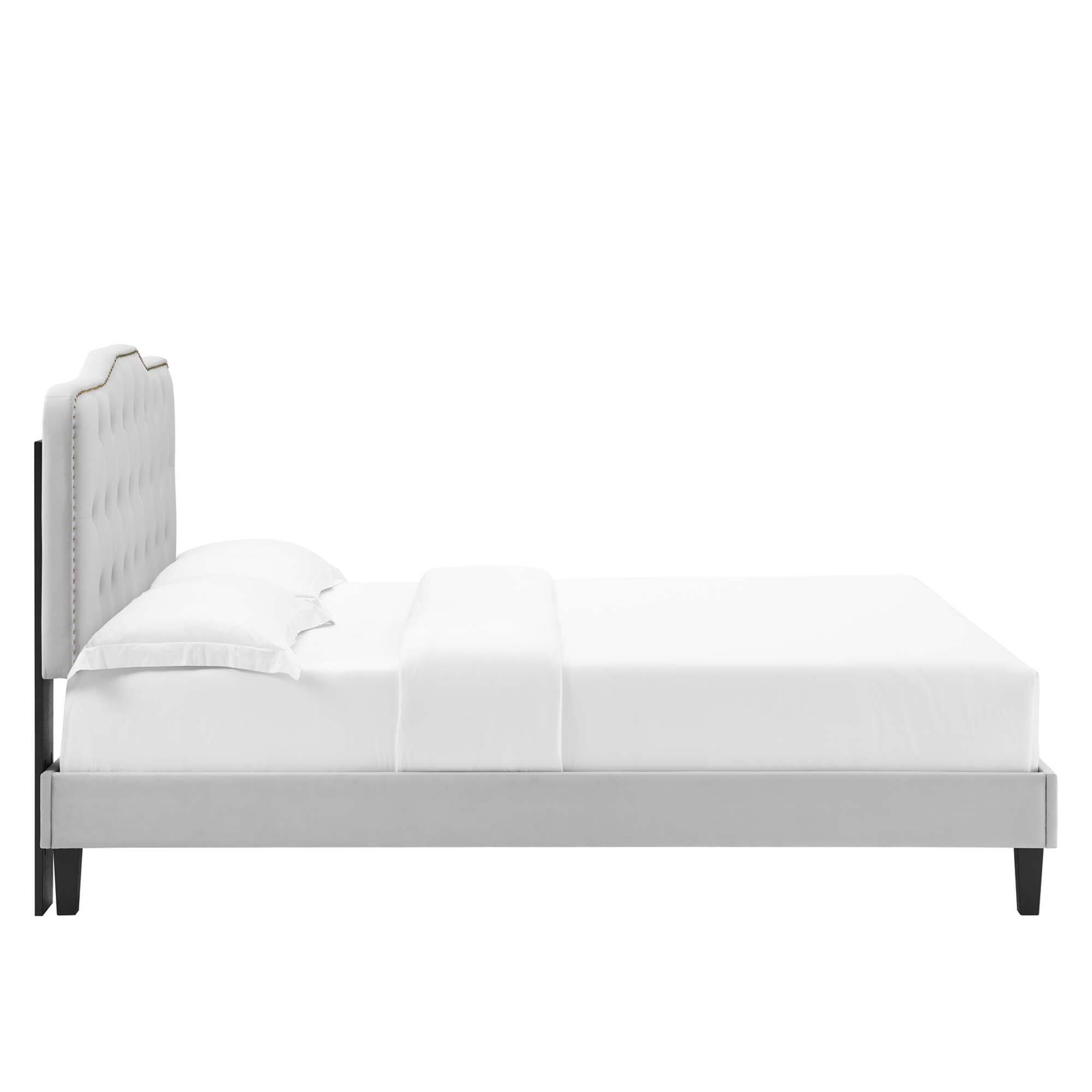 Alt View 6. Modway - Amber Performance Velvet Twin Platform Bed - Gray.