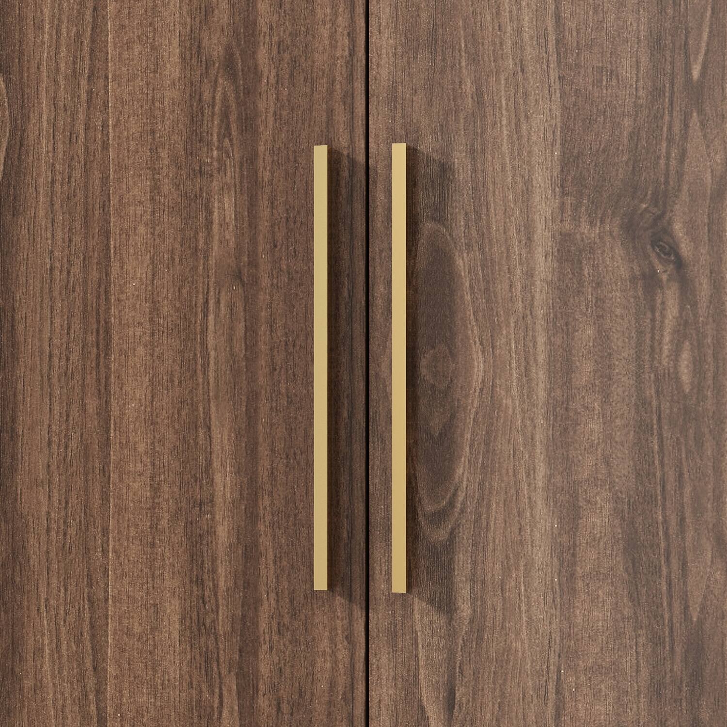 Alt View 6. FUFU & GAGA - FUFU&GAGA Modern Freestanding Wardrobe with Hanging Rod & Drawers Armoires - Brown.