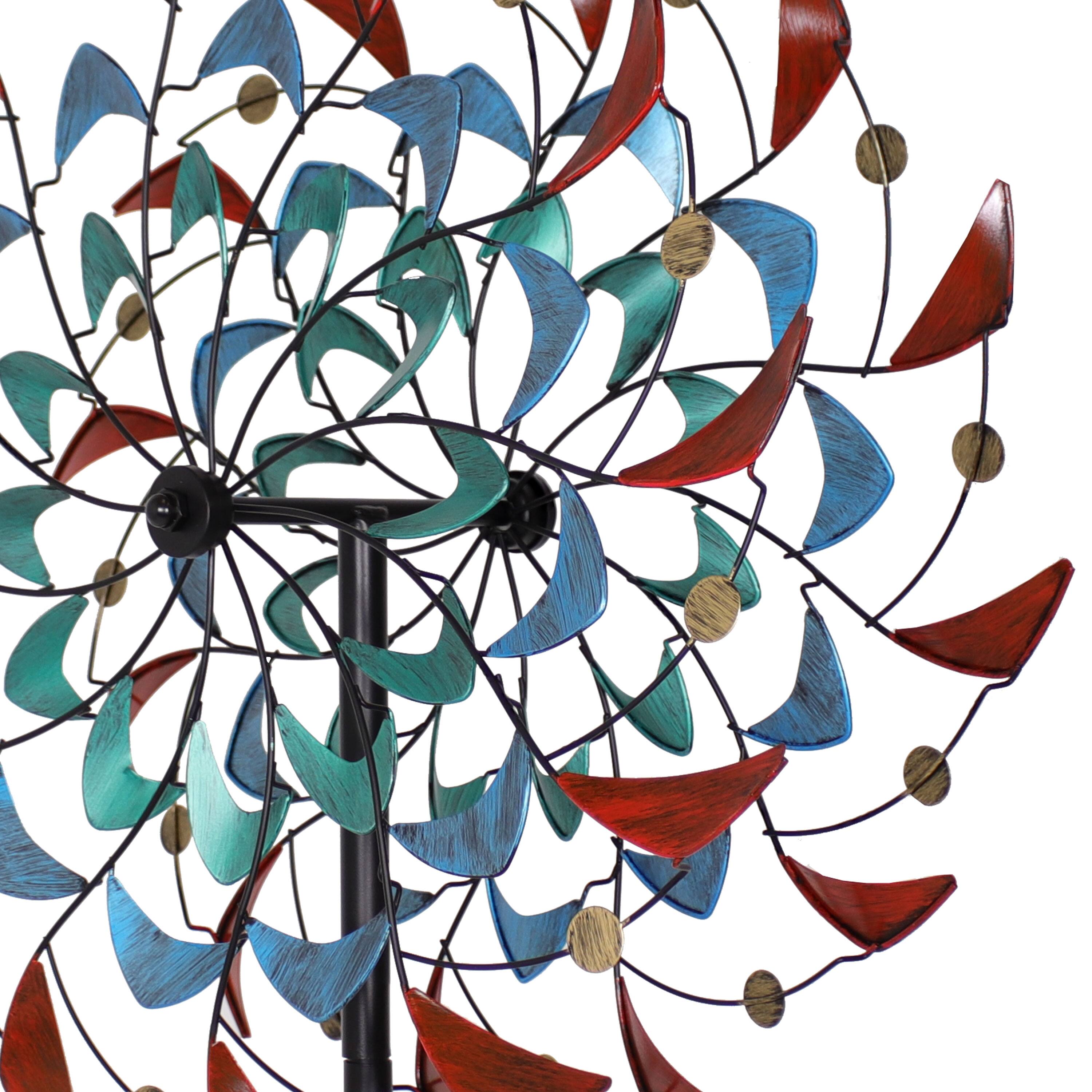 Alt View 10. Sunnydaze - Rainbow Breezes Powder-Coated Iron Wind Spinner - 84" H - Multi.