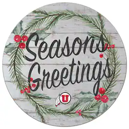 Jardine - Utah Utes 20'' x 20'' Season's Greetings Circle - White