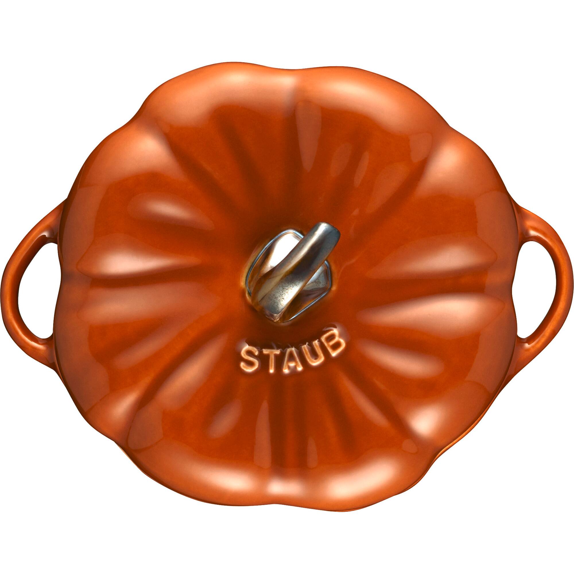 Alt View 3. Staub - Staub Ceramic 16-oz Petite Pumpkin Cocotte - Burnt Orange - Burnt Orange.