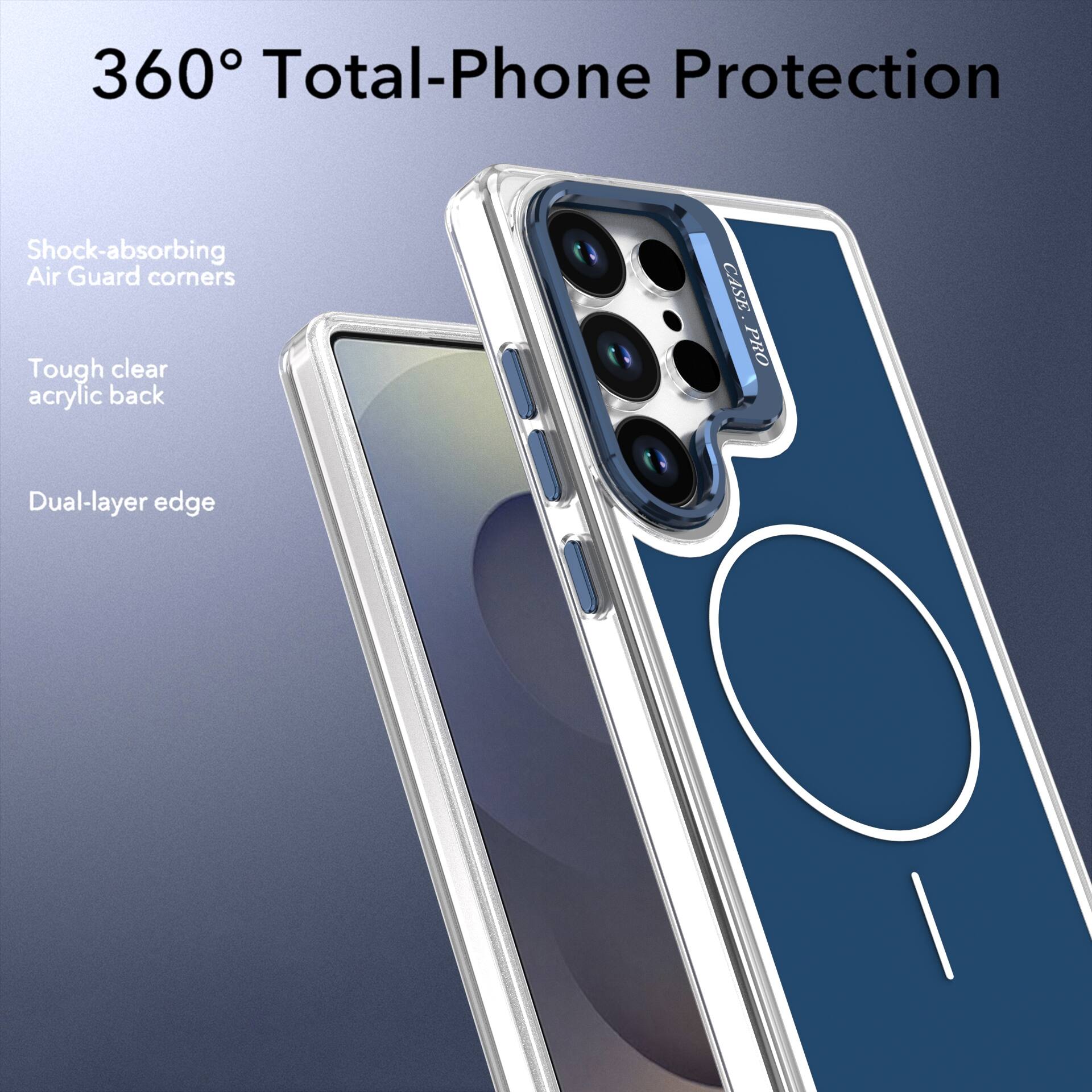 360° Total-Phone Protection

Shock-absorbing Air Guard corners

Tough clear acrylic back

Dual-layer edge