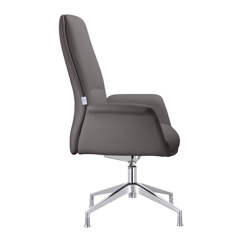 Alt View 1. LeisureMod - Summit Ergonomic Office Chair with Faux Leather, Adjustable Height & Swivel for Home or Work - Grey.