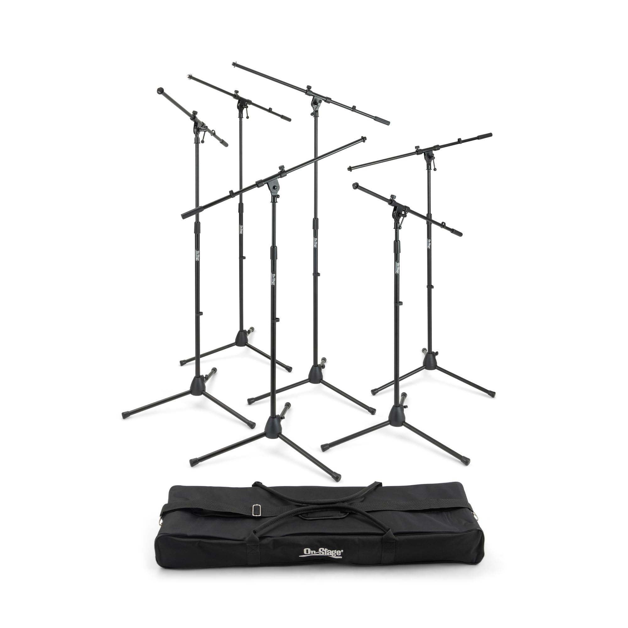 Alt View 8. On Stage Stands - On-Stage MSP7706 Euro Boom 6 Mic Stands w/ Travel Bag (For Vocal and Instrument Microphones, Height-Adjustable, Rugged, - Black.