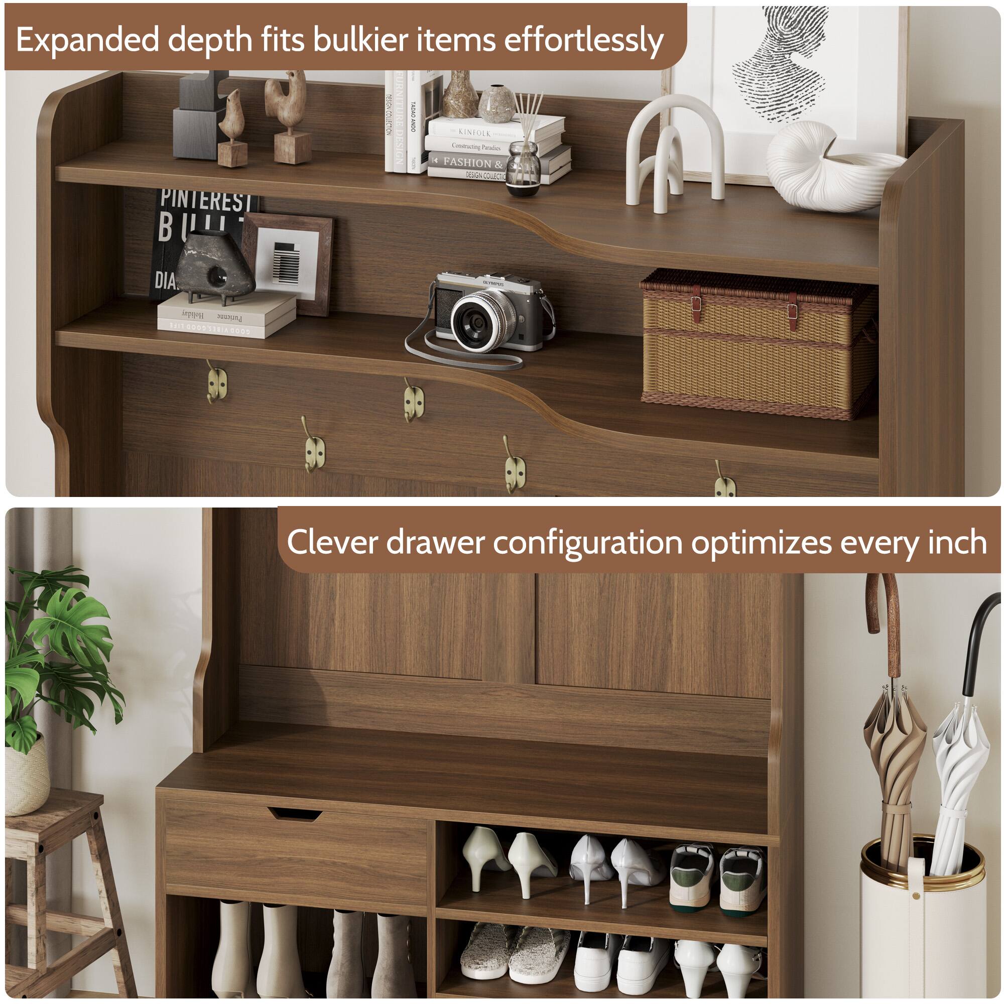 Expanded depth fits bulkier items effortlessly

Clever drawer configuration optimizes every inch
