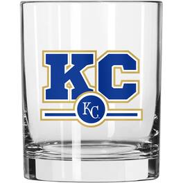Logo Brands - Kansas City Royals Letterman 14oz. Rocks Glass - Multicolor
