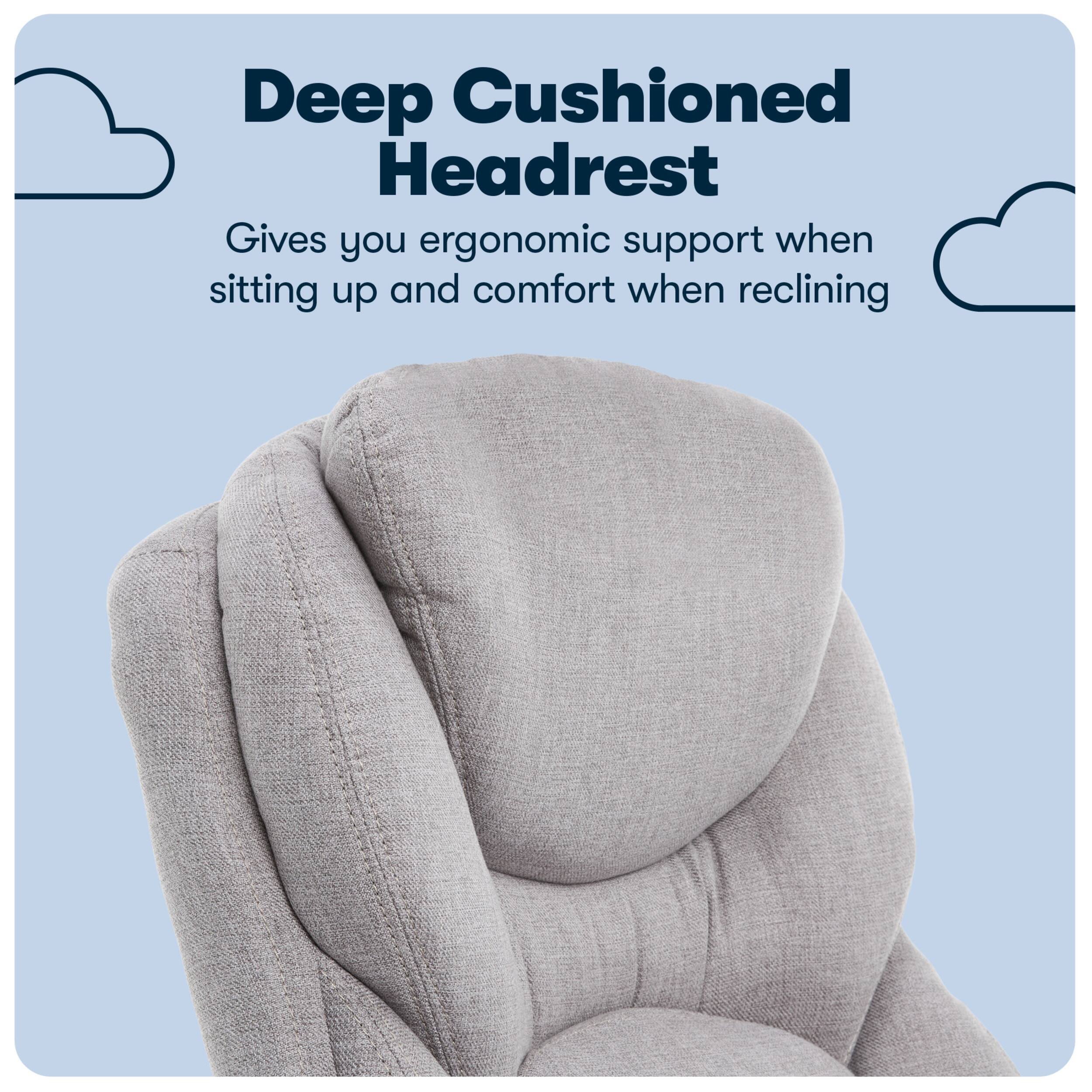 Alt View 15. Serta - Upholstered Back in Motion Health & Wellness Office Chair with Adjustable Arms - Fabric - Light Gray.