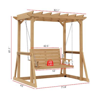 Famapy Solid Cedar 2 Person Pergola Swing Weather Resistant Famapy Solid Cedar 2 Person Pergola Swing Weather Resistant