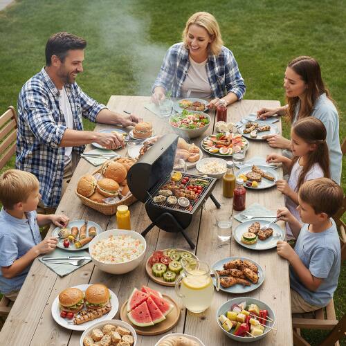 Alt View 6. Winado - Portable Charcoal Grill with Thermometer, Dual-Sided Tabletop Barbecue Grill for Outdoor Camping Cooking Backyard Party - Black.