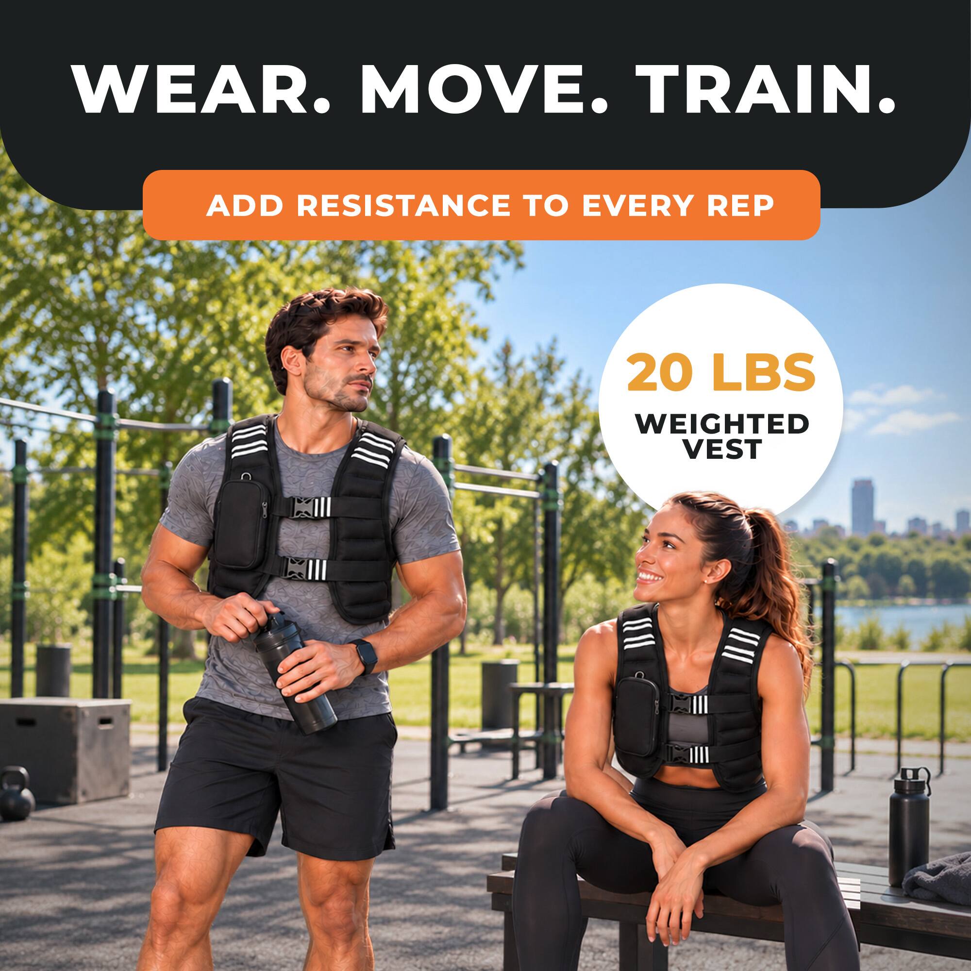 WEAR. MOVE. TRAIN.

ADD RESISTANCE TO EVERY REP

20 LBS WEIGHTED VEST