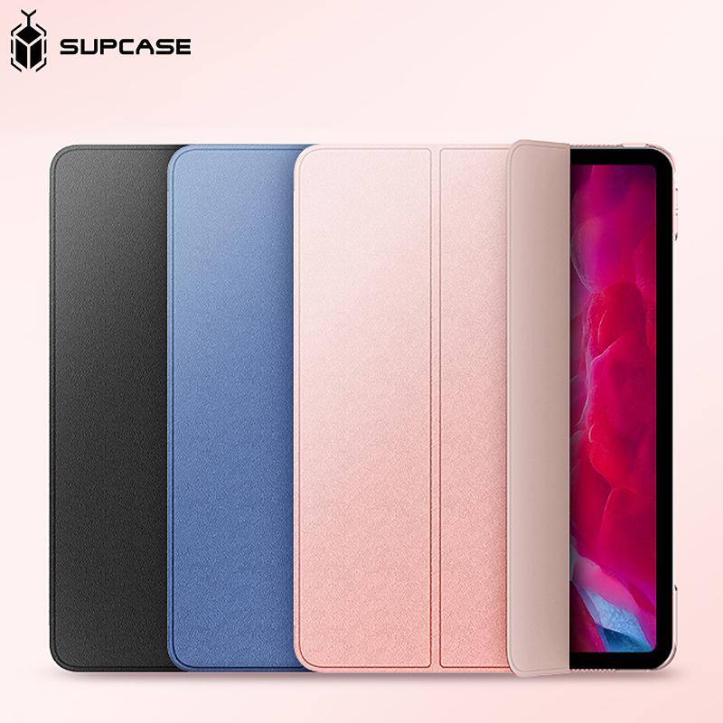 Back. SUPCASE - Unicorn Beetle Royal Leather Case for iPad Pro 12.9" (2020) – Sleek Full-Body Protection - Black.