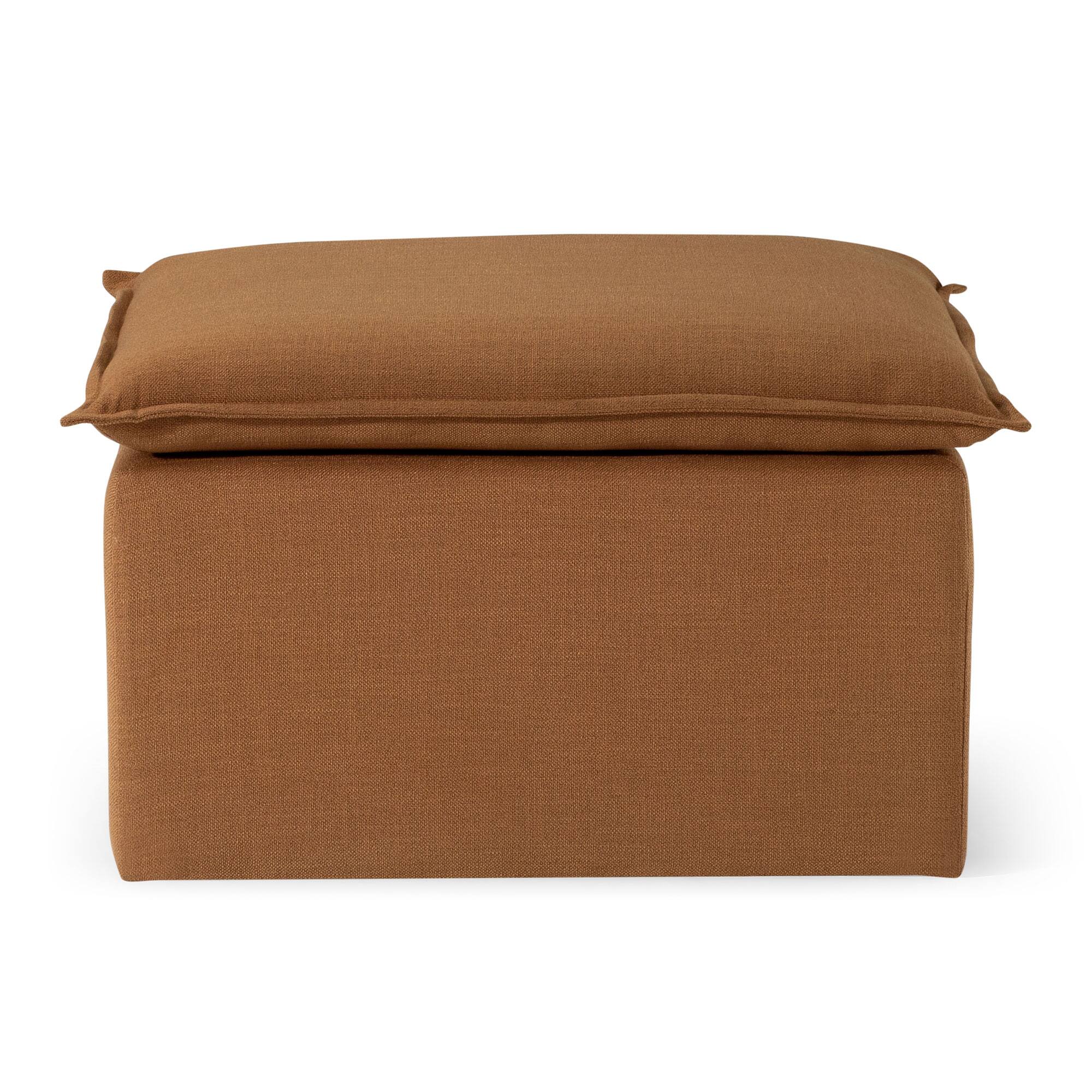 Alt View 5. Maven Lane - Maven Lane Claude Rustic Ottoman in Clay Fabric Upholstery - Clay.