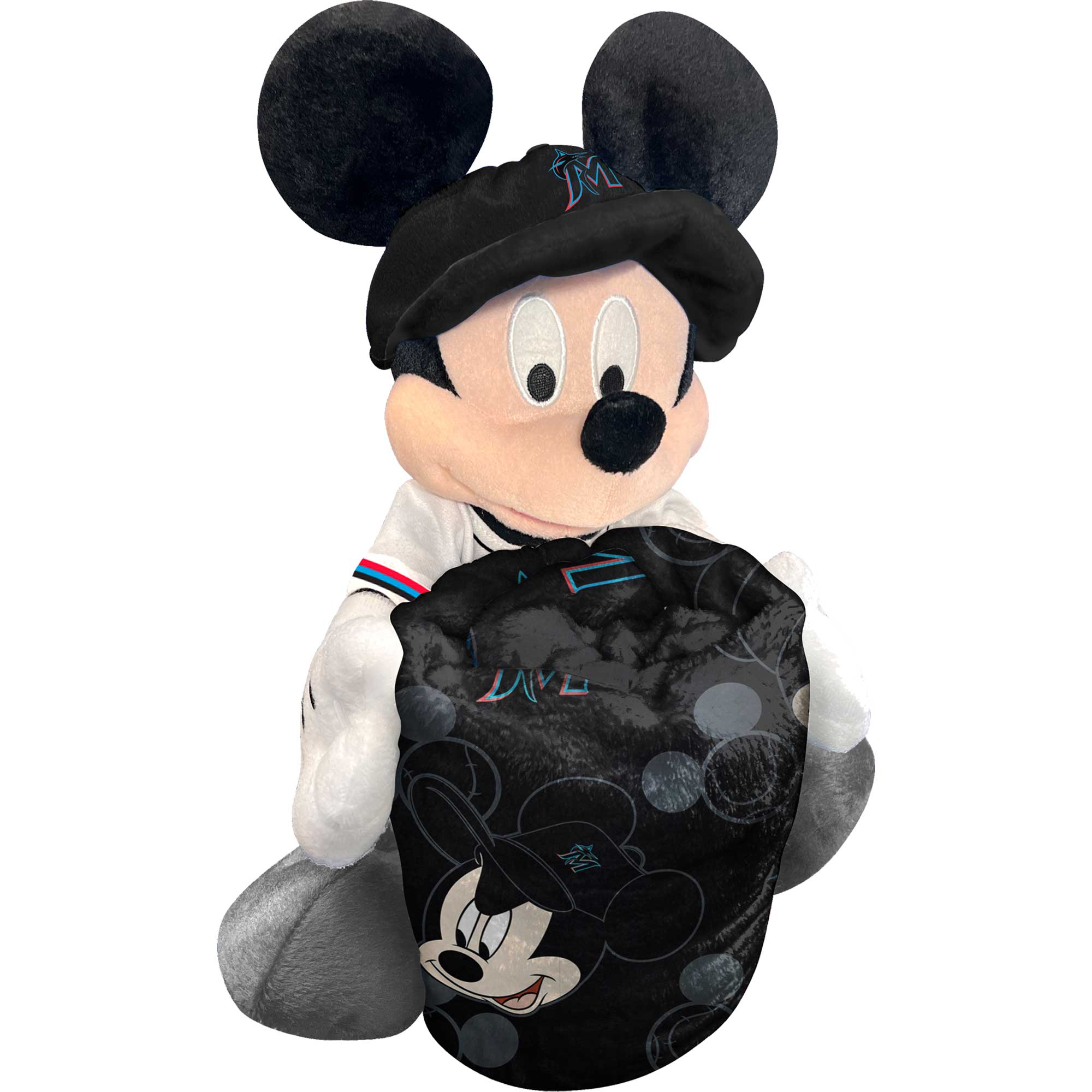 Alt View 1. Northwest - Miami Marlins Mickey Hugger Pillow & Silk Touch Throw Set - Multicolor.