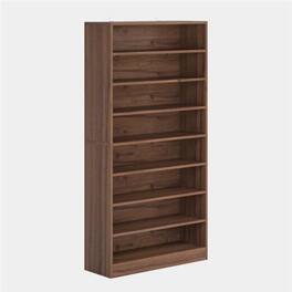 Hivvago - Freestanding 8-Shelf Shoe Rack for Closet Shelving Unit Wood Finish - Brown