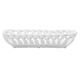 Meritage - Modern Prestige 13.5 Inch Rectangular Dolomite Basket Serving Bowl - White